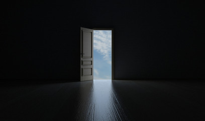 Offene Tür Richtung Himmel