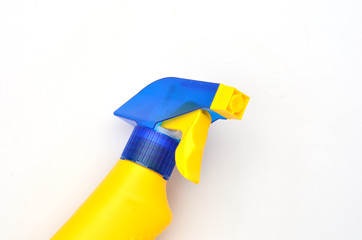 Blue and Yellow cleaning bottle