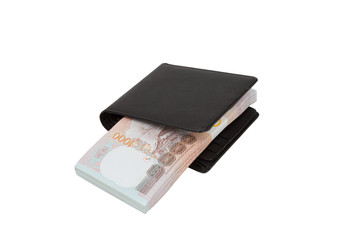 Brown purse with money