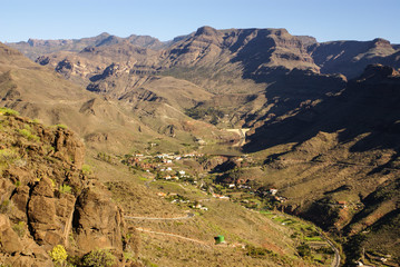 Fototapeta na wymiar Beautiful mountain scape panorama in Gran Canaria, Spain