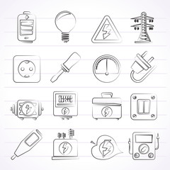 Electricity, power and energy icons - vector icon set