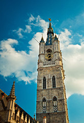 Fototapeta na wymiar Dzwonnica Dzwonnica w Gandawie w Belgii