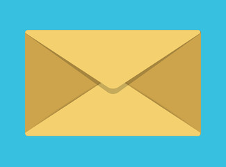 Vector flat envelope icon on blue background.