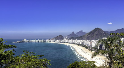 Sunny day on Copacabana Beach in Rio de Janeiro