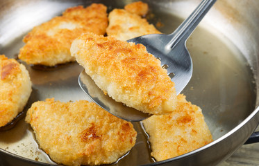 Golden Fried Fish in Pan
