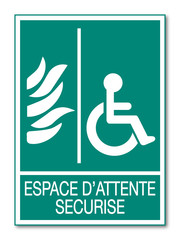 Panneau espace d'attente sécurisé. © Scriblr