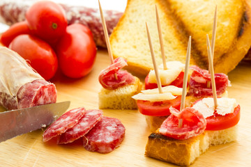 Finger food salami