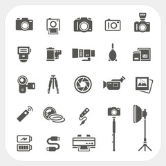 Camera icons and Camera Accessories icons set