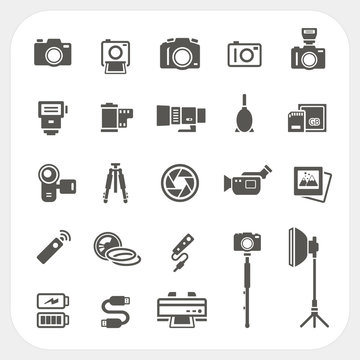 Camera icons and Camera Accessories icons set