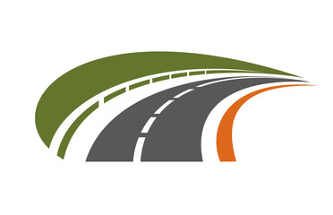 Curving tarred road receding into the distance © Vector Tradition