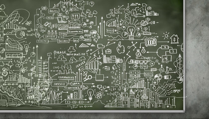 Sketch on blackboard