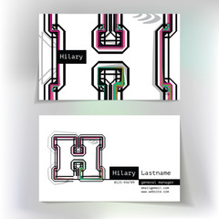 Business card design with letter H