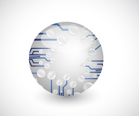 circuit board sphere illustration design