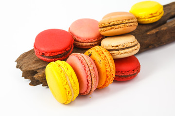 macaron on timber wooden
