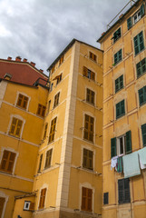 Fototapeta na wymiar Camogli (Włochy): Funkcje domu kolorowe i urządzone