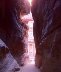 View of the treasury in Petra, Jordan 