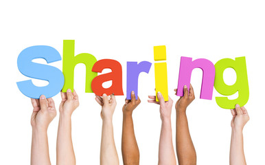 Diverse People Holding The Word Sharing