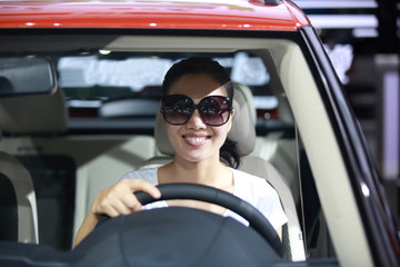 happy woman driver  