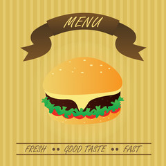 Vintage Hamburger, Fastfood Menu