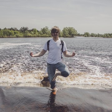 man standind in the river