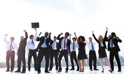 Fototapeta premium Successful Business People Celebrating in New York City