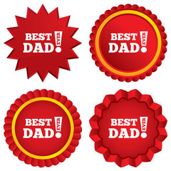 Best father ever sign icon. Award symbol.
