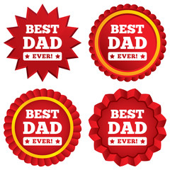 Best father ever sign icon. Award symbol.