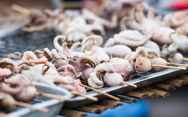 The Nice seafood barbecue of grilled squid