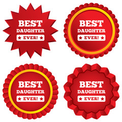 Best daughter ever sign icon. Award symbol.