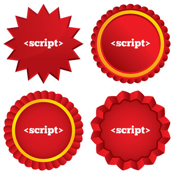 Script sign icon. Javascript code symbol.