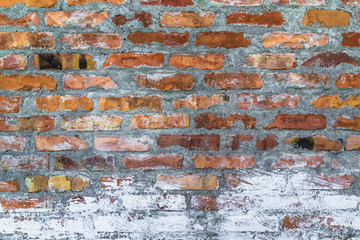 old defense wall red bricks