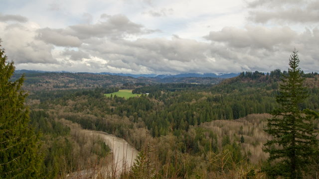 Sandy River Basin Landscape Clouds and Sky Time Lapse in Oregon