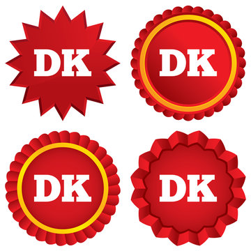 Denmark language sign icon. DK translation.