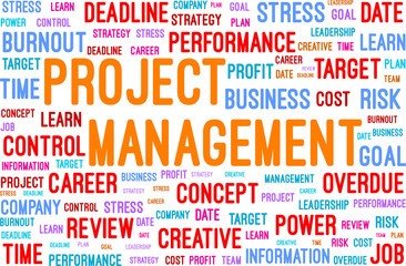 Fototapeta premium Project Management Word Cloud Vector Illustration