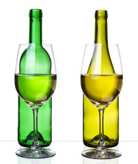 White wine on isolated background