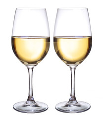 White wine on isolated background