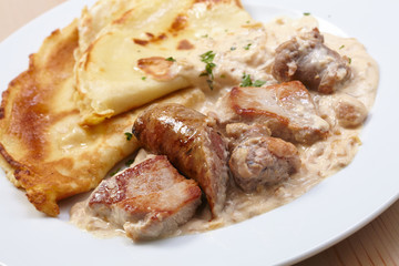 pancakes with meat