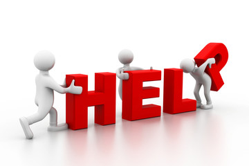 People working at  help