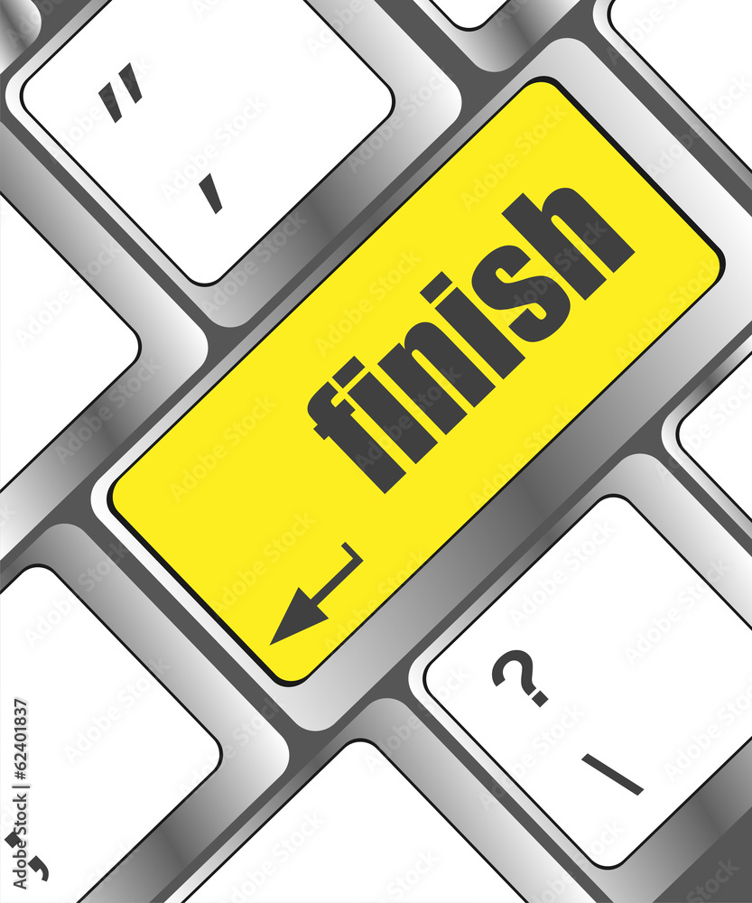 Poster finish button on internet computer keyboard