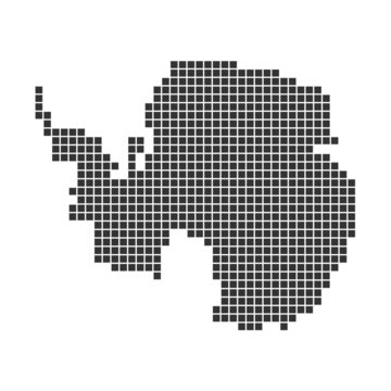 Pixelkarte schwarz - Antarktis