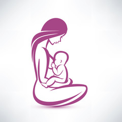 Fototapeta na wymiar mother breast feeding her baby