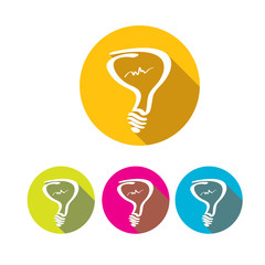 vector flat Light bulb idea icon collection