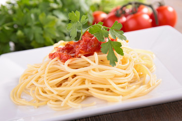 pasta and tomato sauce