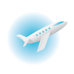 Fototapeta premium vector airplane icon. cartoon plane in blue sky