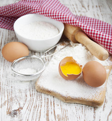 baking ingredients on a table