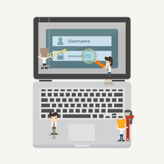 Businessman and internet security concept