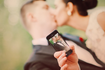 Selfie Couple at Wedding photoshoot
