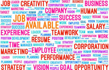 Fototapeta premium Job Available Word Cloud Vector Illustration
