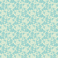 vector vintage turquoise floral seamless pattern