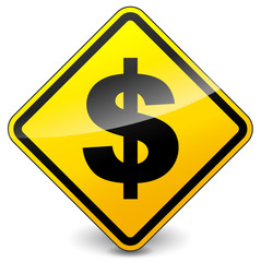 Vector yellow dollar icon